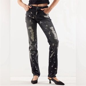 Women's Black Splatter Jeans